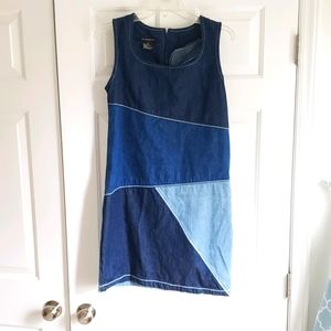 Vintage Starwear patchwork jean mini dress, EUC